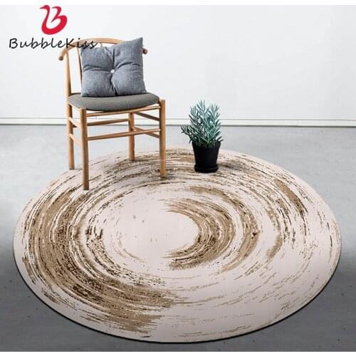 Bubble Kiss Floral Round Carpet Nordic Abstract Ink Printed Rug For Living Room Modern Home Decor Tatami Mat Bedroom Thicker Rug