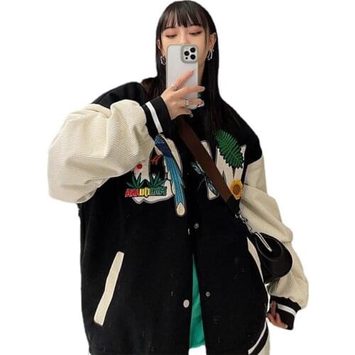 Stitching Letter Embroidery Baseball Uniform Jacket Female Spring New Ins Tide Loose Fashion Student Jacket Top