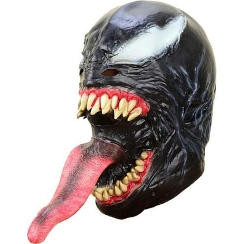 Marvel Anime Avengers Venom Mask Deadly Guardian Carnival Halloween Headgear Latex Party Bar Halloween Mask Cosplay Props Toy