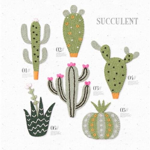 Maxsin 1PC Cute succulent Cactus Patches Clothing Embroidery Iron On Applique For Dress Clothes Cheap Patches Clothing Applique
