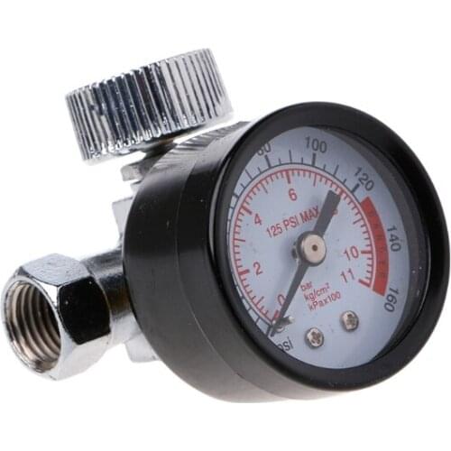 New Dial 1/4" Pneumatic Air Control Compressor Pressure Gauge Regulator Valve