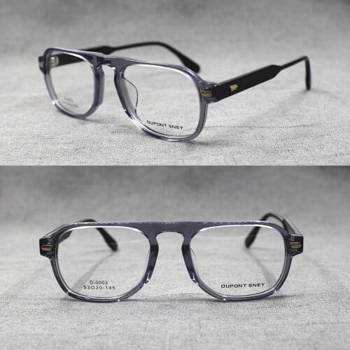 Vintage Eyeglasses Frame Men Square Acetate Glasses Man Fashion Transparent Eyewear Steampunk Retro Spectacles