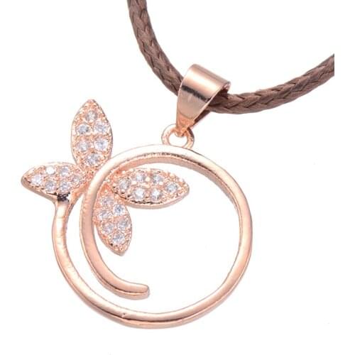 Fashion Jewelry Charm Zircon Flower Necklaces For Women Accessories Handmade Leather Choker Necklaces Bijoux Collier Femme