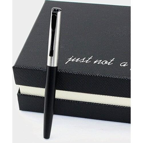 Luxury Fountain Pen, Metal Stainless Steel Barrel, Silver color Trim Clip, Medium Nib, Office Signature School A6299