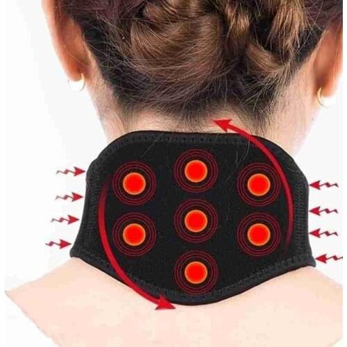 Self-heating Tourmaline Neck Magnetic Therapy Support Tourmaline Belt Wrap Brace Pain Relief Neck Massager Band For Neck Pain