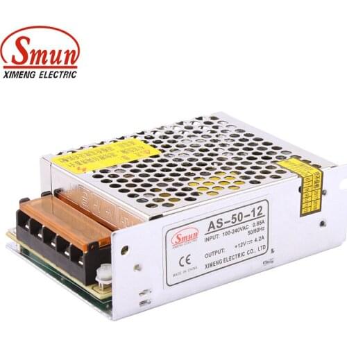 SMUN AS-50-12 Mini Size 50W 12VDC 4A Switching Power Supply Small Volume SMPS