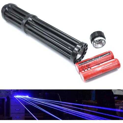 High Power 2W Lengthen Blue Laser Pointers Rechargeable Adjustable Lazer Pen Flashlight 450nm powerful Lazer sight Burning Match