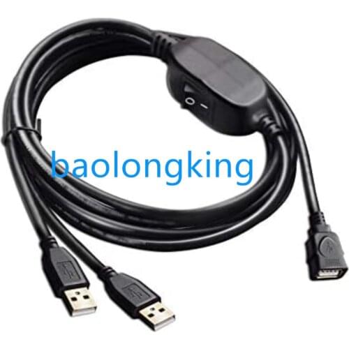USB 2.0 1 Female to 2 Male Y Splitter 2 Port Hub Adapter Cable (With USB print cable 1.5m)