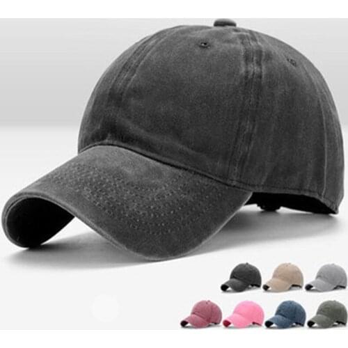 Vintage Unisex Solid Color Spring Hats Summer Outdoor Caps Washed Baseball Caps Cowboy Jeans Hat Sun Adjustable Caps for Women