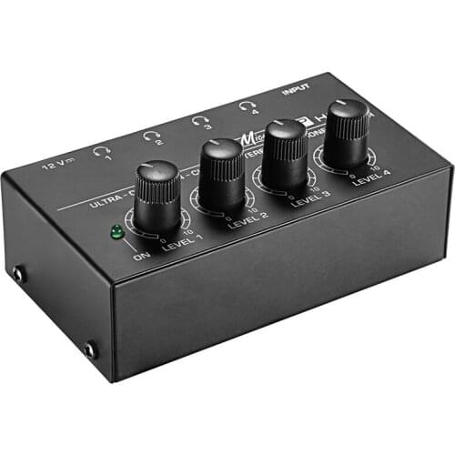 High Quality Eu Plug,Ha400 Ultra-Compact 4 Channels Mini o Stereo Headphone Amplifier With Power Adapter Black