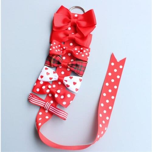 7Pcs/Set Hair Clips For Girls Hair Bow Cute Dot Toddler Girls Hairpins Sweet Princess Children Kids Barrettes Hair Accessories