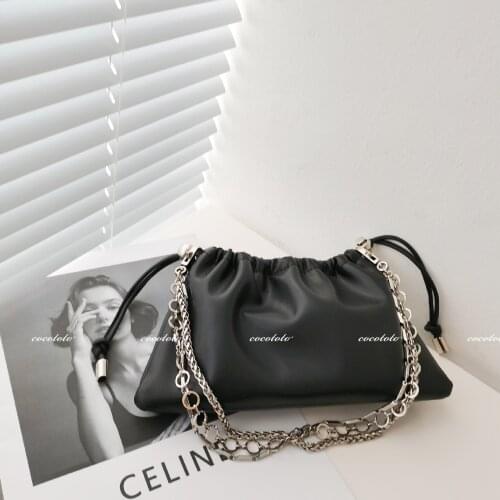 NEW Chain PU Leather Solid Color Shoulder Bags for Women 2020 Black Travel Handbags Lady Simple Hand Bag Female Elegant