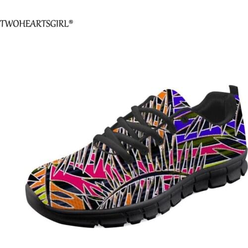 Twoheartsgirl Casual Women Shoes Colorful Women Lace Up Flat Black Bottom Mesh Shoes for Female Breathable Ladies Mesh Sneakers