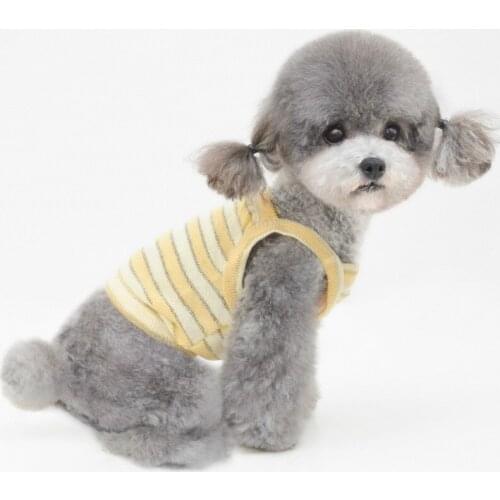 Dog Vest Shirt Stripe Cotton T-Shirt, Easy to Wear and Clean, Breathable & Comfortable Puppy Cat Chihuahua Clothes
