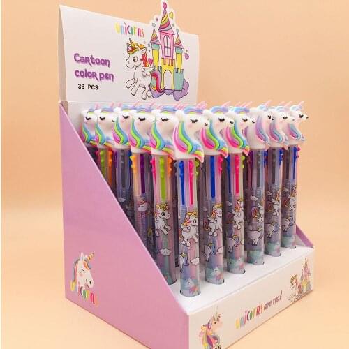1PC Unicorn Cartoon 6 Colors Chunky Ballpoint Pen School Office Supply Gift Stationery Papelaria Escolar