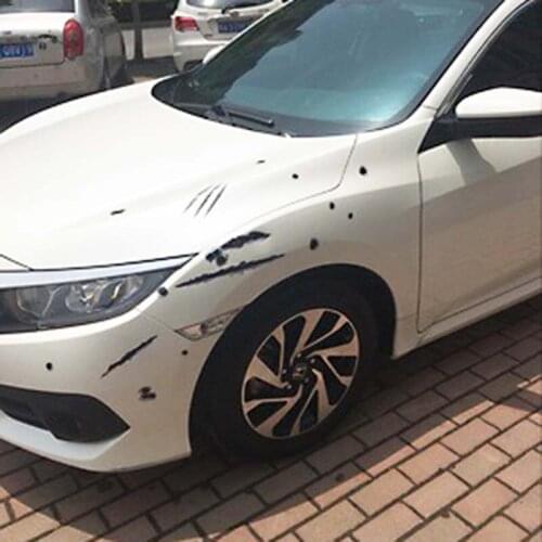 1PCS Creative Car Styling 3D Fake Bullet Hole Gun Shots Funny Car Stickers Decal