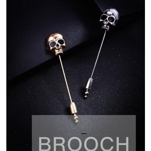 2020 Fashion Jewelry New Punk Gold Metal Skeleton Brooch Lapel Pin Men Suit Brooch Broches Vintage Brooches For Women