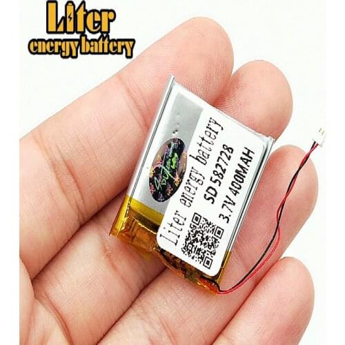 3.7V,400mAH,582728 polymer lithium ion /Li-Po Rechargeable battery for SMART WATCH,GPS,mp3,mp4,cell phone,DVD,BLUETOOTH SPEAKER