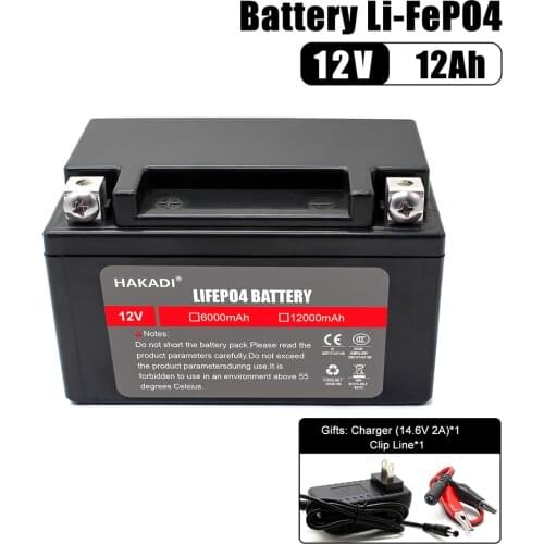 LIfepo4 Recahrgeable 12V 12Ah Battery Build-in 4S BMS With 14.6V 2A Charger For Fish Finder LED Light Solar Energy Storage