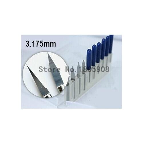 Free Shipping 10PCS 3.175mm 60 Degree 0.3MM End mill Carbide PCB CNC Engraving Bits ,Engrave Wood Acrylic PVC Metal tool