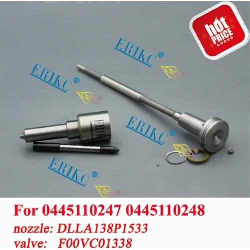 ERIKC 0445110248 Fuel Injector Nozzle DLLA138P1533 Control Valve F00VC01338 Spare Parts Repair Kit For HYUNDAI IVECO 09860435163