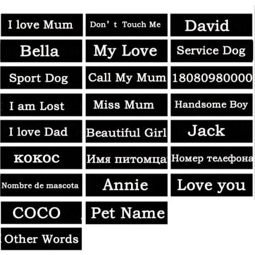 2ps Personalized Customized Dog K9 Harness Label Sticker Custom Tag DIY Logo Pet Harness Collar Vest Dogs Name Labe Pet Supply
