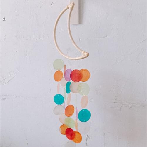 INS Moon Shell Wind Chime Nordic Kids Room Decoration Hanging Pendant Balcony Wall Ornament Windchimes Nursery Decor Photo Props