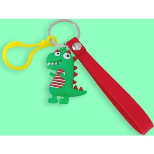 Korean-Style Cute Cartoon Dinosaur Doll Keychain Automobile Hanging Ornament Bag Key Ornament Silicone Creative Gift