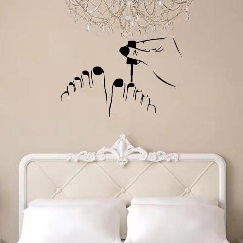 Creative Nail Modern Fashion Wallpaper Wall Art Stickers For Nail Salon Sticker Vinyl Mural Decal Nail Wall Decor наклейка