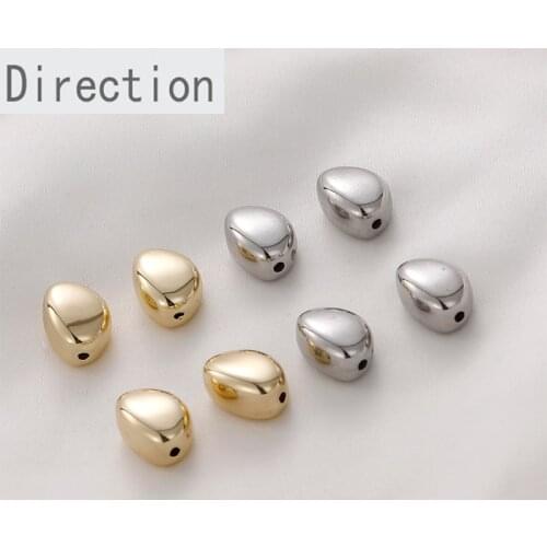 Small Mini Irregular Beads Golden Peas White K Straight Hole Resin Electroplating DIY Jewelry Accessories
