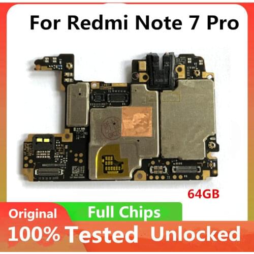 Unlocked For Hongmi Redmi Note 7 Pro Original Motherboard 64GB 128GB Logic Board Mainboard With Android System with Full Chip