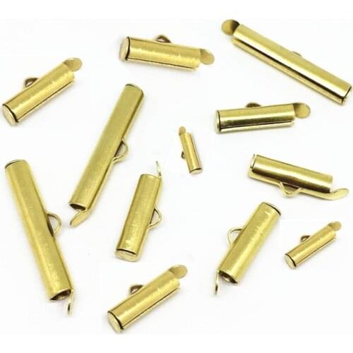 100 PCS 10/15/20/23/25/30/40mm Metal Brass Tube Connectors 3mm Hole Spacer Beads Finding Curve Tube Beads For Jewelry Making
