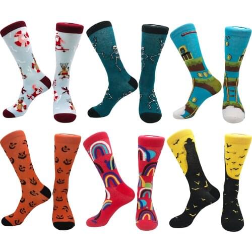 Mens tube socks cotton cool cartoon interesting personality student style couples neutral female stockings
