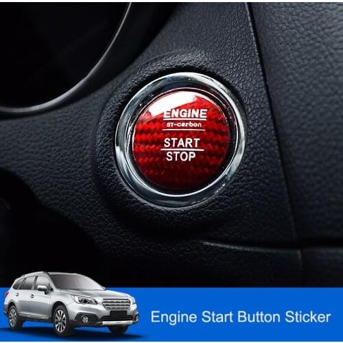 QHCP For Subaru Outback Forester Legacy XV BRZ Carbon Fiber Start Stop Engine Switch Button Cover Ignition Device Decor Stickers
