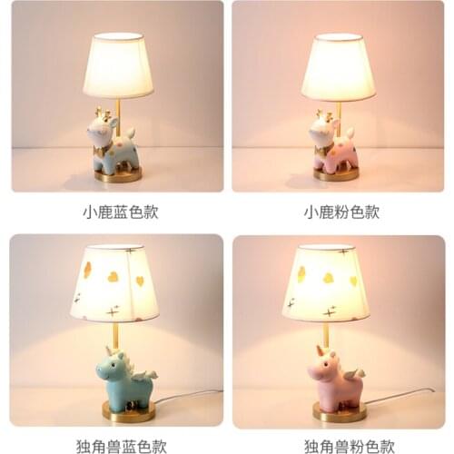 Fawn Unicorn Table Lamps Modern Childrens Room Cartoon Decorative Lamps for Boys Girls Bedroom Study Living Room Bedside Lights