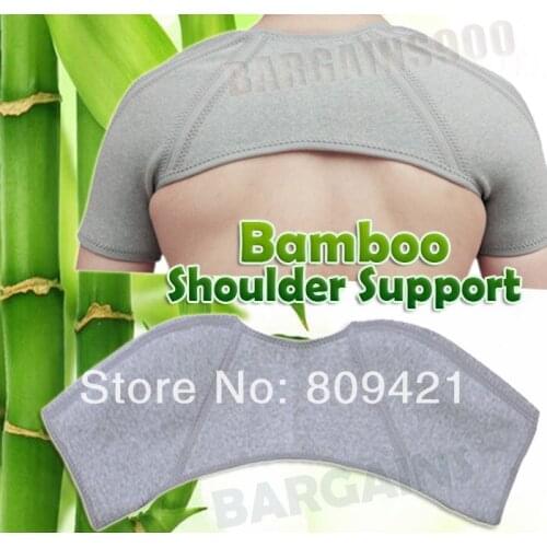 Whole Sale 50pcs/lotNEW Natural Health Bamboo Fibre Shoulder Support Brace Compression Vest Heat Pad Free Shipment