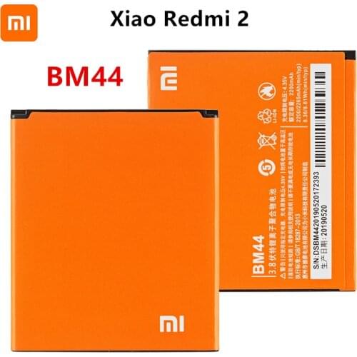 Xiao mi 100% Orginal BM44 2650mAh Battery For Xiaomi Redmi 2 Hongmi 2 BM44 High Quality Phone Replacement Batteries