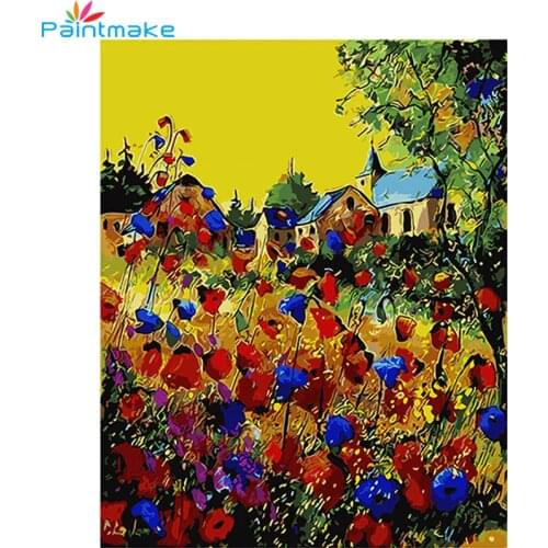 Paintmake Abstract Frameless Picture DIY Painting By Numbers Home Decor Art Picture Gifts Oil Painting on Canvas Flowers 40*50cm
