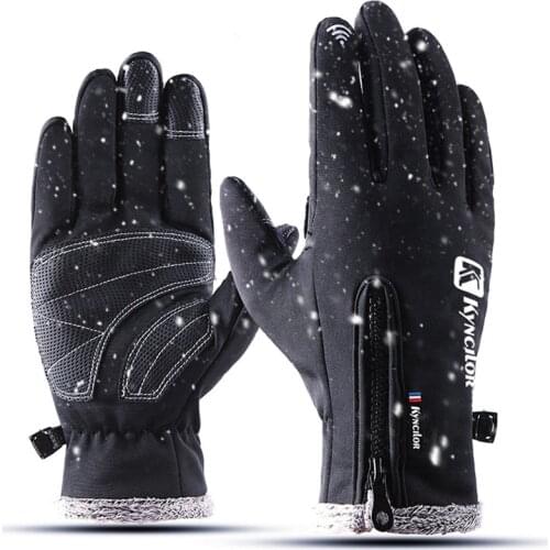 Climbing Gloves Wear-resistant Anti-slip PU Palm Windstopper Waterproof Thicker Touch Screen MTB Glove Hiking Gloves