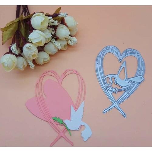 Peaceful Peace DOVE Bird Heart with OLive 2018 New Cutting Dies Die Scrapbooking Dies Metal Stamps and die for Card Making DIY