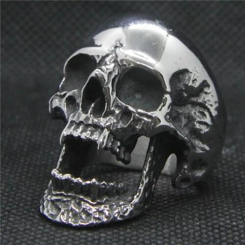 Drop Ship 7-13 Ghost Skull Ring 316L Stainless Steel Party Mens Polishing Skeleton Ring
