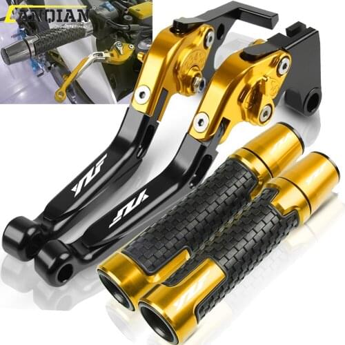 For YAMAHA YZFR1 YZF R1 2004-2010 2011 2012 2013 2014 Motorcycle Accessories CNC Brake Clutch Levers Handlebar Handle Grips Ends