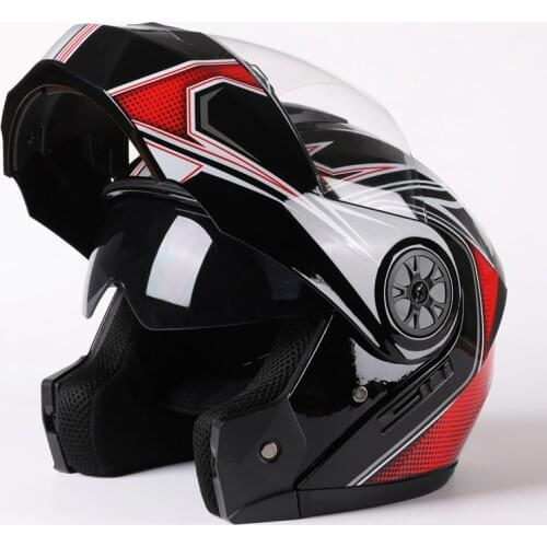 2021 New Arrival DOT Certification Professional Racing Flip Up Helmet Men Motorcycle ABS Material Modular Dual Lens Helmets