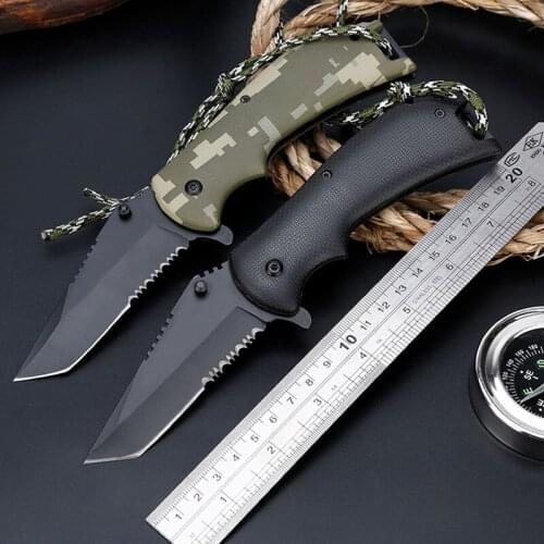 54HRC High Hardness Hot Sale Folding Knife Field Portable Survival Multifunction Knife Tactical Survival Knifes