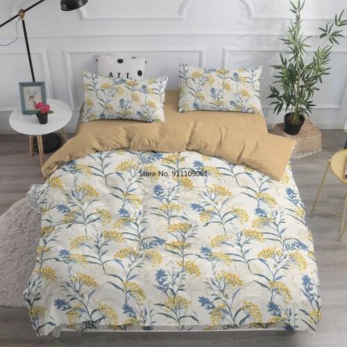 Modern Simple Daisy Flower Bed Set Double Large King Size Girls Bedding Set Floral Youth Series Quilt Cover with Pillowcase