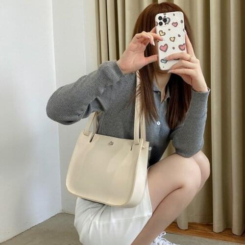 Shoulder bags ladies luxury brand handbags in pure color 2021 bags for women large capacity underarm bag tote bag saddle bag