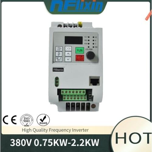 0.75KW-2.2KW 380V Three-phase inverter input VFD 3 Phase Output Frequency Converter Adjustable Speed Drive