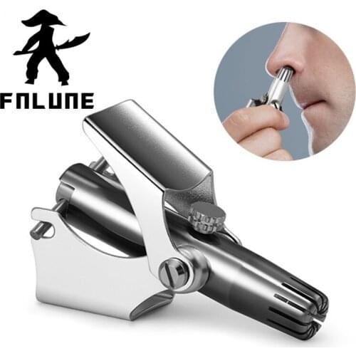 FnLune Nose Trimmer for Men Stainless Steel Manual Trimmer for Nose Vibrissa Razor Shaver Washable Nose Ear Hair Trimmer