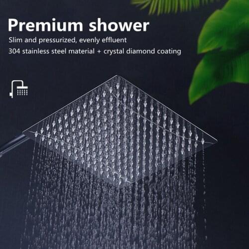 Ultra-Thin Stainless Steel Bathroom Square Shower Large Top Nozzle Rain Shower Bath Shower Head Spray Bathroom Accessori