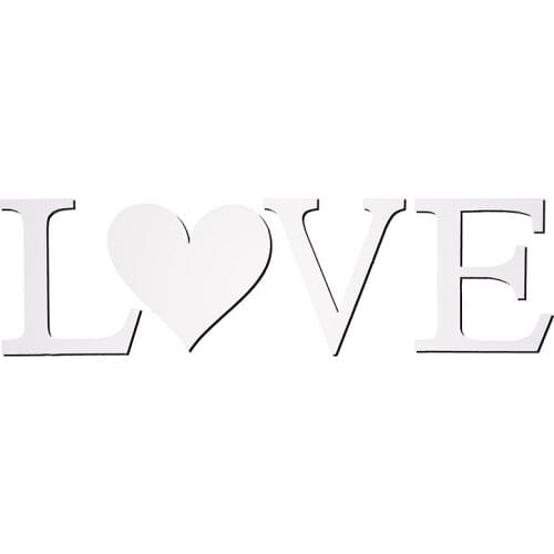 Lovely 4 Letters Self-Adhesive Wall Mirror Stickers Home/Love Letter Acrylic Sticker Home Wall Decorative Mirror Decal Supplies